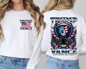 Felpa Trump Vance 2024, Rendi di nuovo grande l'America, Felpa MAGA, Camicia repubblicana, Camicia politica, Felpa Donald Trump, Trump 47