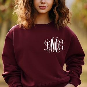 Monogrammed Sweatshirt, Monogram Sweater, Personalized Name Crewneck, Personal Unisex Gift, Plus Sizes, Custom Monogram Pullover