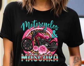 Motorcycle Shirt, Motorcycles and Mascara Biker Tee Girl Rider