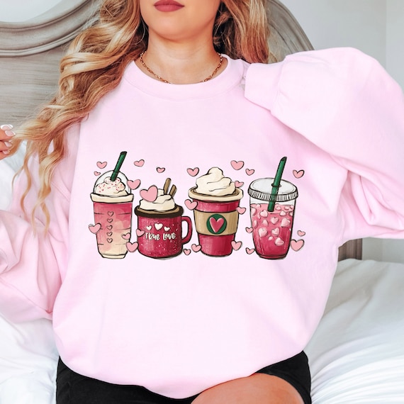 Valentines Day Coffee Sweatshirt, Coffee Person Crewneck, Personal Valentines, Mom Gift from Dad, Heart Shirt