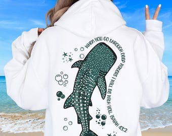 Walhai Hoodie, Christlicher Hoodie für Naturliebhaber, Kokosnuss Mädchen, Jesus Hoodie, Inspirational Hoodie, Y2K Ocean