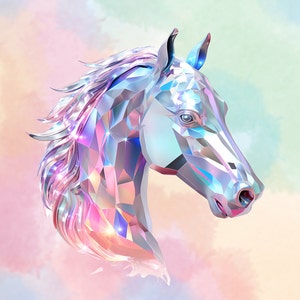 Holographic Horse Sticker, Iconic Country Western Cowgirl Decal, Shiny Laptop Water bottle Decoration, Party Favor Gifts, Party Gifts