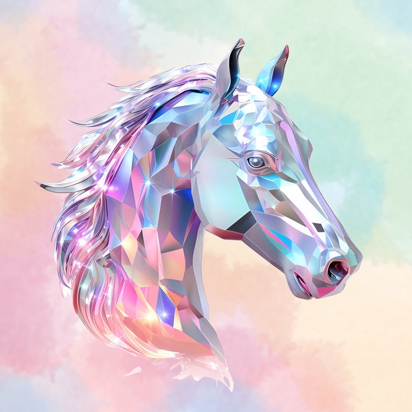 Holographic Horse Sticker, Iconic Country Western Cowgirl Decal, Shiny Laptop Water bottle Decoration, Party Favor Gifts, Party Gifts