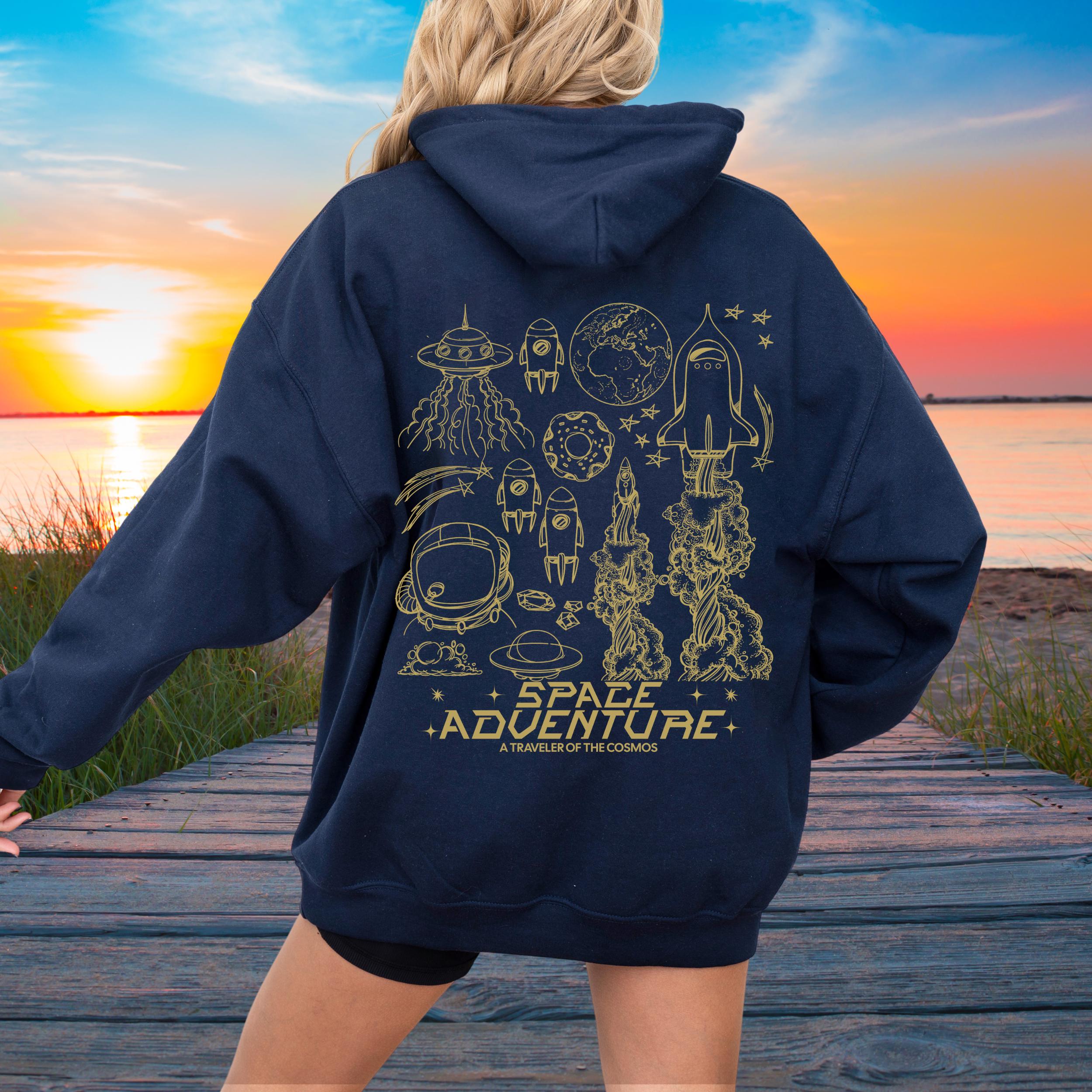 Space Adventure Hoodie, Sweatshirt for Space Lovers, Cosmic Gift