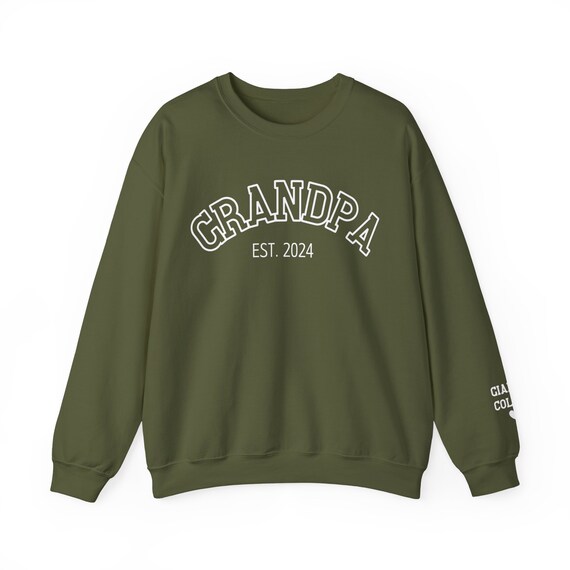 Personalized Grandpa Sweatshirt With Names, I Wear My Heart