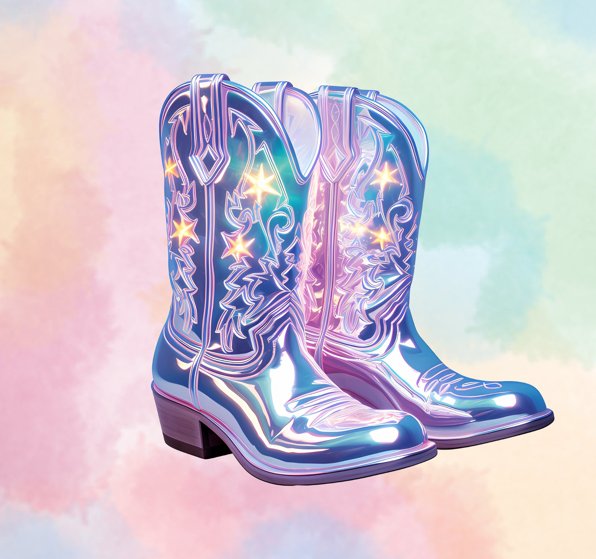 Holographic cowboy boots 2025