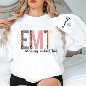 Sweat à Capuche EMT EMS - Pour Paramédicaux Et Techniciens Médicaux - Hommes Et Femmes - Coton/polyester