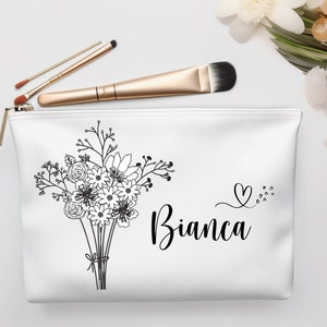 Personalized Makeup Bag, Custom Cosmetic Bag, Birthday Gifts for Her, Mom Christmas Gifts, Best Friend Gifts, Bridesmaid Gift