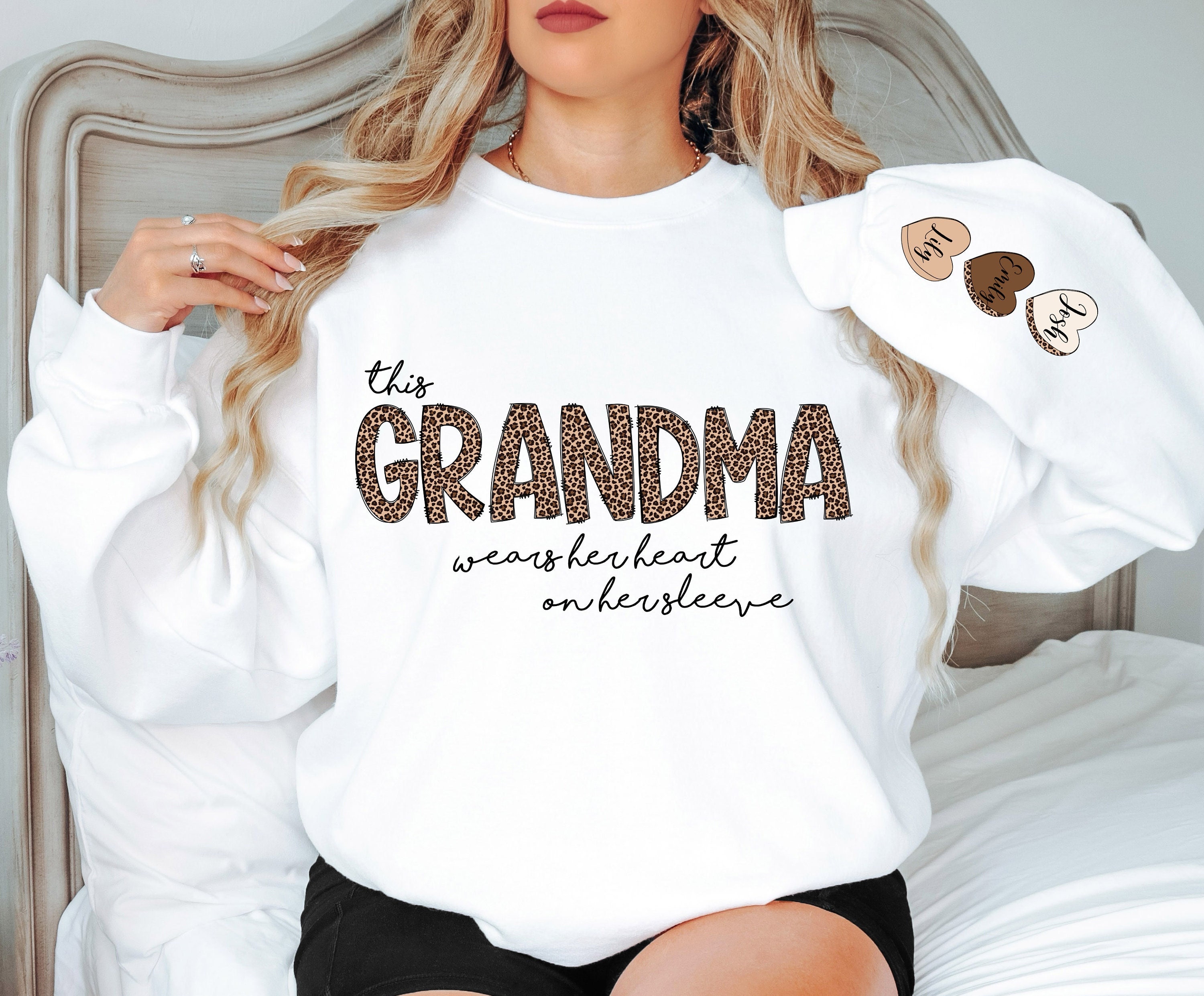 Personalized Grandma Sweatshirt With Kids Names, Grandma