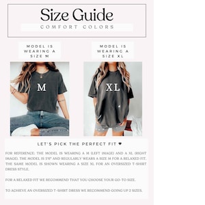 Puede incluir: Gu&iacute;a de tallas para un vestido de camiseta. La modelo lleva una talla M y una talla XL. La modelo mide 1,68 m y normalmente lleva una talla M para un ajuste relajado. La modelo lleva una talla XL para un vestido de camiseta de gran tama&ntilde;o. Para un ajuste relajado, elige tu talla habitual. Para conseguir un vestido de camiseta de gran tama&ntilde;o, sube 2 tallas.