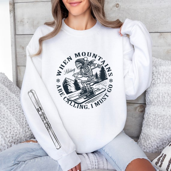 The Mountains Are Calling And I Must Go I Winter Skiing T-Shirt The Mountains Are Calling And I Must Go I Winter Skiing T-Shirt
