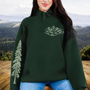 Nature Pine Tree Hoodie, Outdoor Sweatshirt, Granola Girl, Great for Camping, Hiking Gift, Forest Hoodie, Nature Lover Gift, Adventure Wear
