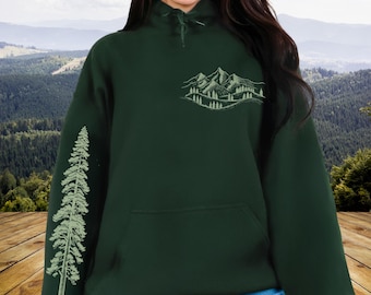Nature Pine Tree Hoodie, Outdoor Sweatshirt, Granola Girl, Great for Camping, Hiking Gift, Forest Hoodie, Nature Lover Gift, Adventure Wear
