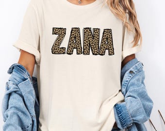 Aangepast shirt met groepsnaam luipaard, gepersonaliseerd slaapshirt, T-shirt met dierenprint, meisjestripmatching, aangepast groepsshirt