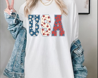Camisa USA America, camiseta del 4 de julio, camiseta del Día de la Independencia, camisa retro de América, bandera del 4 de julio, camiseta patriótica de la camiseta de la libertad Bandera de EE.UU.