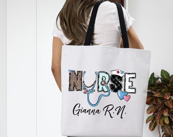 Personalized Nurse Tote Bag With Name, Custom Nurse Graduation Gift for RN LPN Nursing Student, Nurse Week Appreciation, Nursing Bag