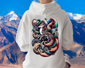Wald Fuchs Hoodie, Natur Hoodie für Fuchs Liebhaber, Fairycore Kleidung Dark Cottagecore Spirit Animal Hoodie Folklore Fuchs