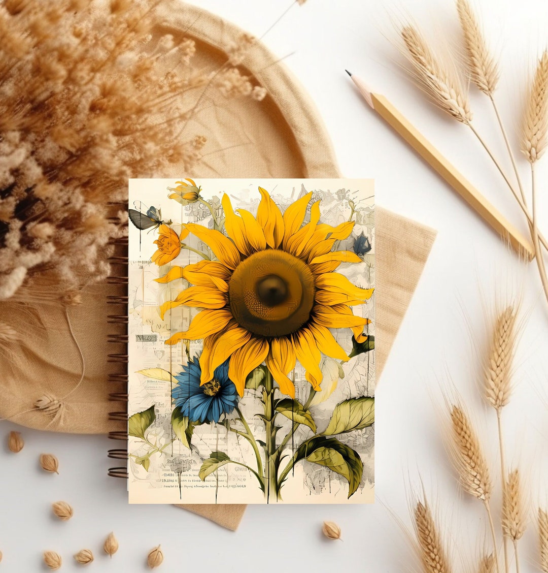 Sunflower Spiral Notebook - Ruled Line, Journal, Daily Journaling, Self ...