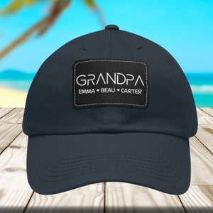 Custom Grandpa Hat With Kids Names, Personalized Father&#39;s Day Cap, New Grandpa Gift, First Father&#39;s Day For Grandpa, Men&#39;s Hat, Papa Hat