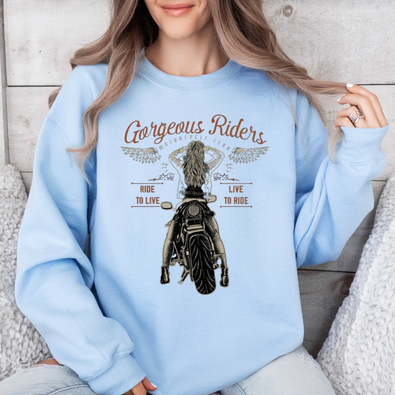 Sweatshirt Riders Motorcycle Riders Sweatshirt, Gorgeous Riders Shirt, Vintage Motorcycle ...