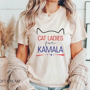 Cat Ladies For Kamala Shirt, Childless Cat Ladies Shirt, Kamala Harris 2024 President Shirt, Democrat Tee, Funny Election Shirt, Cat Mom Tee