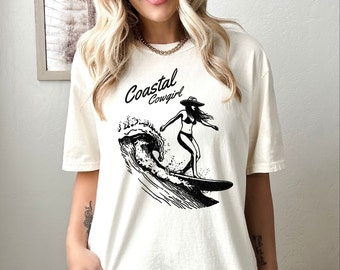 Coastal Cowgirl Shirt, Comfort Colors®, Vintage Inspired Western Aesthetic, Rodeo T Shirt Retro Country Concert, Gift For Cowgirl, Boho Chic