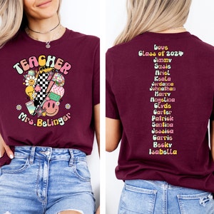 Personalized Teacher Shirt With Names, Custom Teacher Appreciation Shirt, Back To School, Gift From Students, Personal Teacher Gift