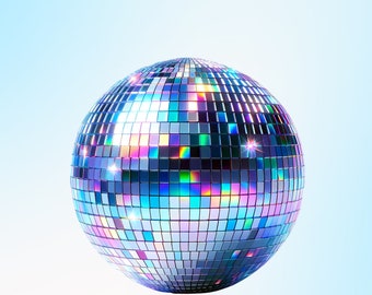 Holographic Disco Ball Sticker, Psychedelic Mirrorball Decal, Shiny Laptop Water Bottle Kindle Label, Scrapbook Sticker, Party Favor Gifts