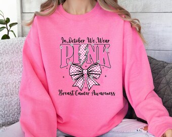 Sweat Octobre Rose « En Octobre Nous Portons Du Rose » - Unisexe, 241 G | Sensibilisation Cancer Du Sein - 9