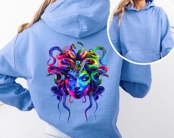 Medusa ormluvtröja, grekisk mytologi unisextröja, gudinna Medusa häxskjorta, mytisk orm rund hals feministisk skjorta tjejkraft