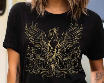 Phoenix Rising Shirt, Rise From The Ashes, Inspirational Shirt, Celestial Shirt, Rebirth Gift Greek Mythology Empowering Shirt Feminist Tee
