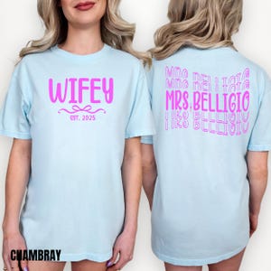 Custom Wifey Shirt, Comfort Colors Wife, Personal Engagement Gift, Best Wife Shirt, Gift From Husband Gift for Newlyweds Bridal Shower Gift,