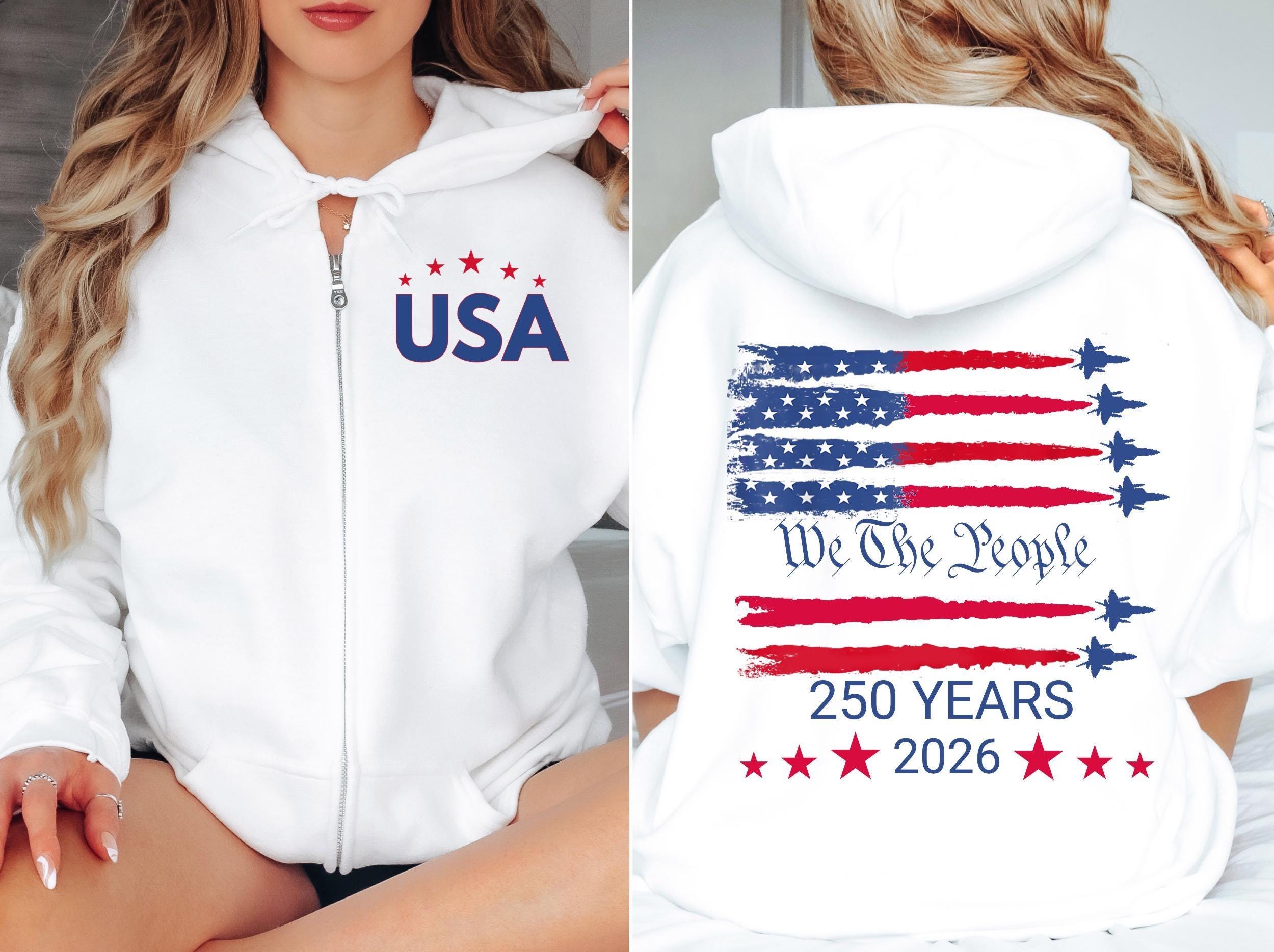 250th America Anniversary Freedom Zip up Hoodie | USA Flag