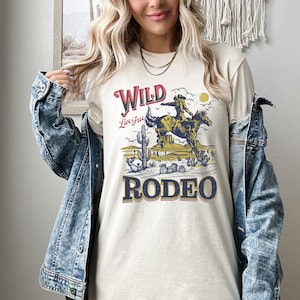 Cowboy Rodeo Shirt, Vintage Geïnspireerd Western Shirt, Wild West Rodeo, Retro Country Western Tee, Cowgirl Gift, Paardenliefhebber Cadeau, Rodeo Shirt