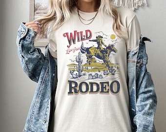 Cowboy Rodeo Shirt, Vintage Inspired Western Shirt, Wild West Rodeo, Retro Country Western Tee, Cowgirl Gift, Horse Lover Gift, Rodeo Shirt