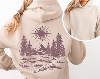 Nature Hoodie, Cottage Core Hoodie, Mountain Hiking Gift, Forest Core Shirt, Y2K Hoodie, Granola Girl, Nature Lover Gift, Camping Adventurer