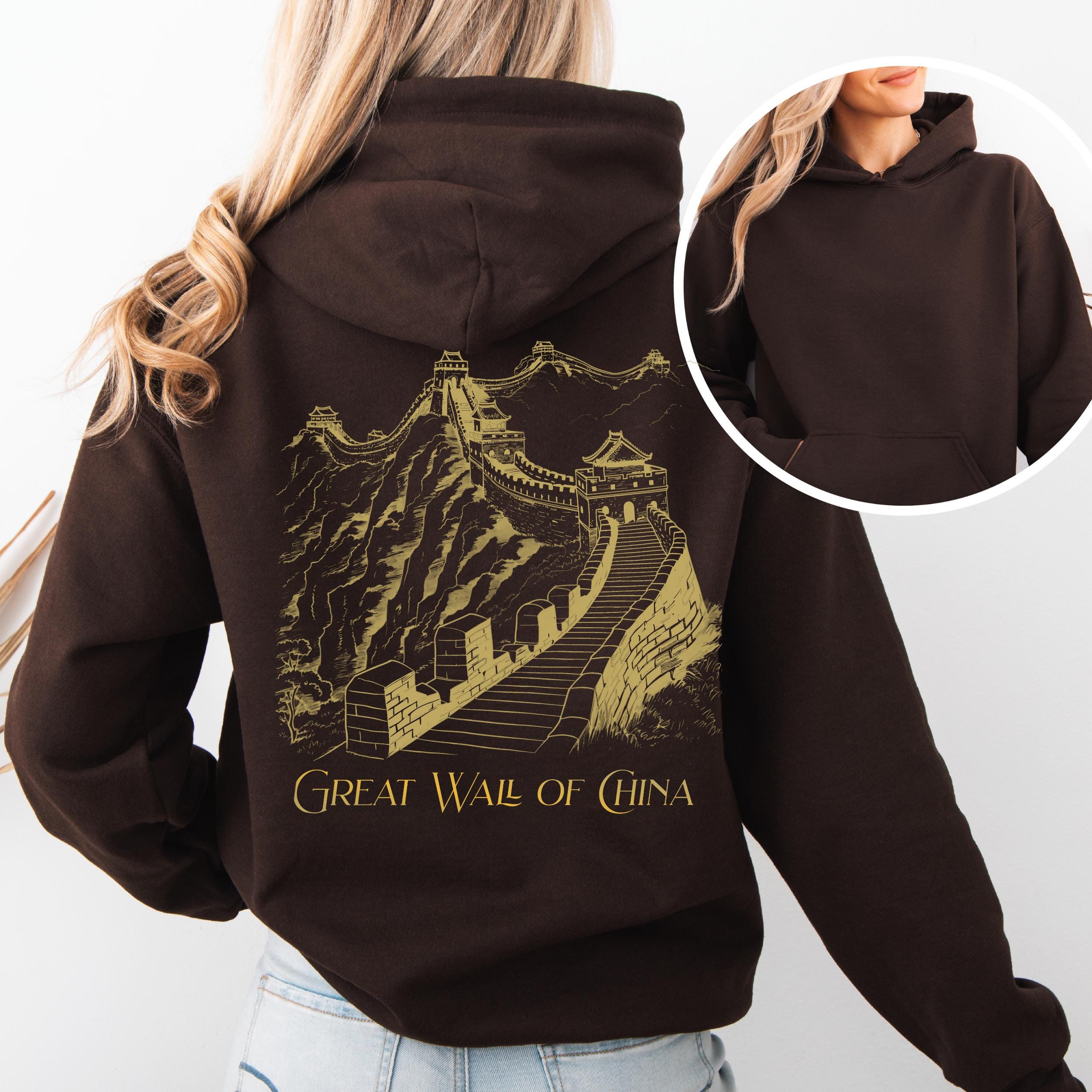Great Wall of China Travel Hoodie, Beijing Landmark, Border