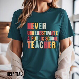 Never Underestimate A Public School Teacher, Kamala Harris 2024 Madam President, Democrat Tee, Harris Walz 2024 Rally, Educator Tee