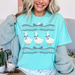 Camiseta fofa e charmosa Goose, camiseta com cores confortáveis e engraçadas Goose, camiseta Cottagecore Goose, Goose retrô engraçada, Goose de presente