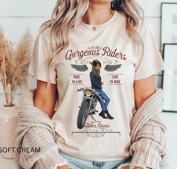 Motorcycle Shirt for Women, Woman Motorcycle Shirt, Vintage