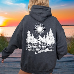 Nature Hoodie, Cottage Core Clothing, Mountain Hiking Gift, Y2K Hoodie, Forest Core, Camping Hoodie, Nature Lover Gift, Granola Girl