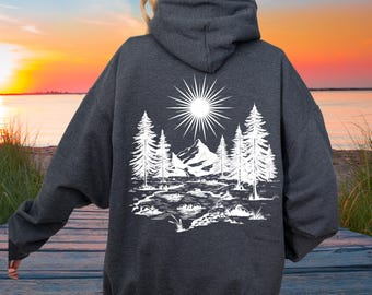 Nature Hoodie, Cottage Core Clothing, Mountain Hiking Gift, Y2K Hoodie, Forest Core, Camping Hoodie, Nature Lover Gift, Granola Girl