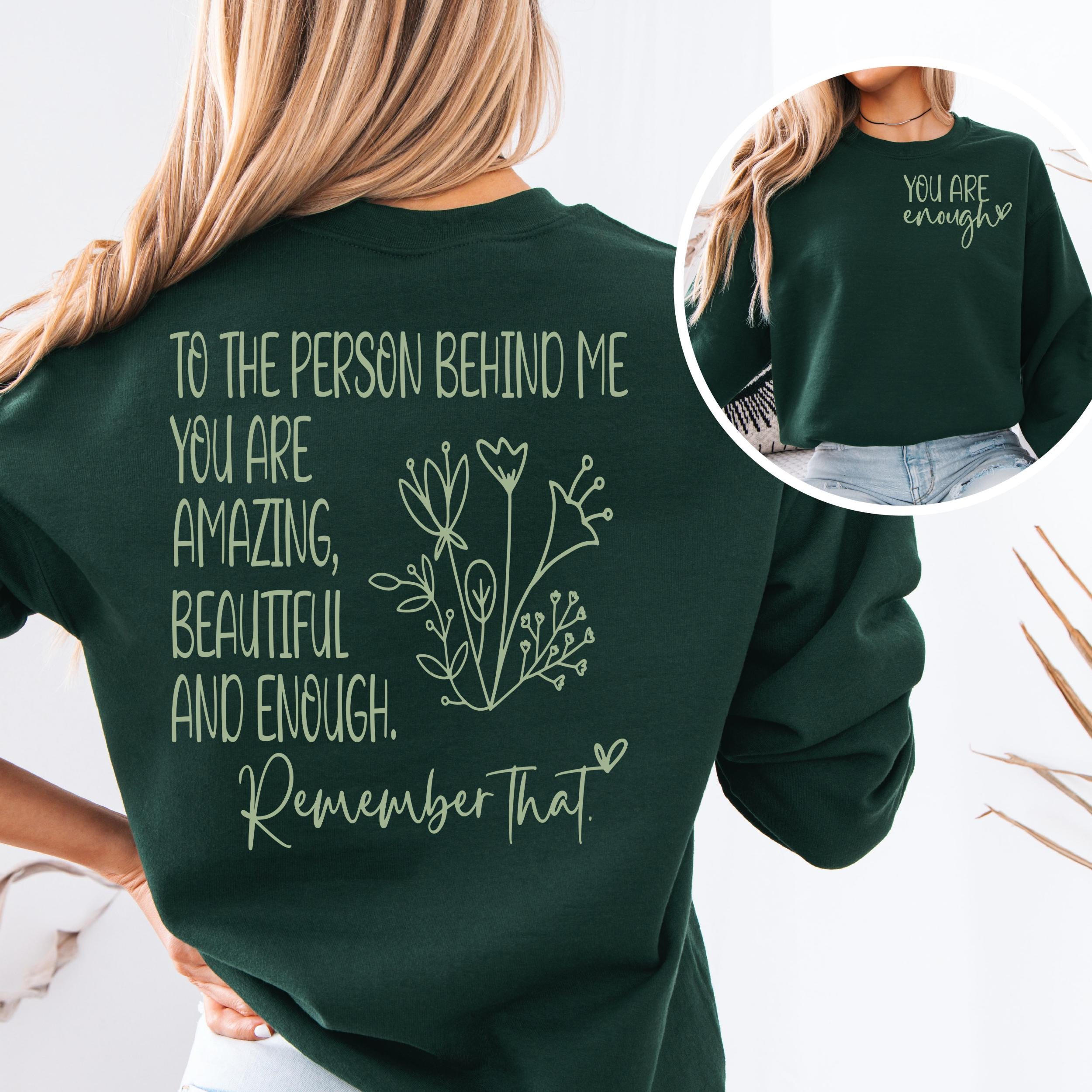 You Matter T-shirt Donna Con Scollo A V Verde XXL – Messaggio Positivo: 'You Are Amazing Beautiful And Enough'