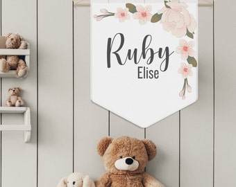 Personalizowany proporczyk z imieniem dziecka, dekoracja baneru do pokoju dziecięcego, boho niestandardowa flaga do dekoracji ściany, pojedynczo lub w zestawie