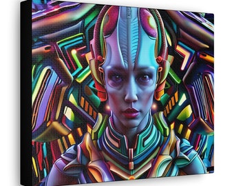 Wall Art Alien Canvas Print Art UFO Painting Canvas Art Home Decor Room Wall Furnishing Design Paranormal Art Space Art Space Painting
