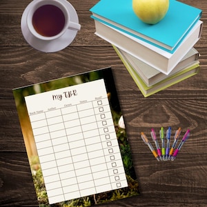 Books to Read List Printable | Themed TBR Tracker | Mossy | Instant Download