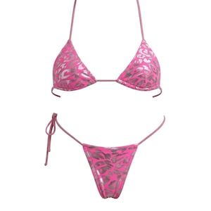 Leopard Print Microkini Set | Pink Cheetah Print | Stripper Bikini | Exotic Dancewear | GrlFriday Shop