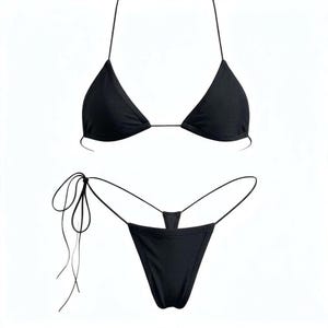 Solid Lycra Microkini Set | Black | Stripper Bikini | Exotic Dancewear | GrlFriday Shop
