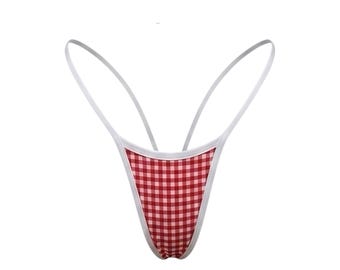 Picnic Stripper Dance Thong | Red Gingham | Exotic Dancewear | GrlFriday Shop