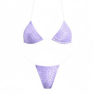 Rhinestoned Bling Microkini Set | 6 Colors | Stripper Bikini | Exotic Dancewear | GrlFriday Shop